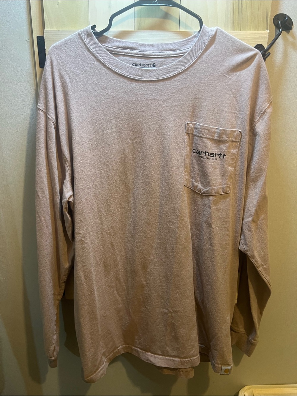 Carhartt Long Sleeve Pocket Tee in Light Tan